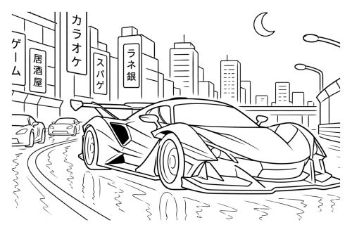 VKLAD ZS Night car - omalovánka