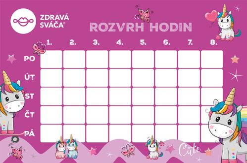 VKLAD ZS Magic Unicorn - Rozvrh hodin - fialová